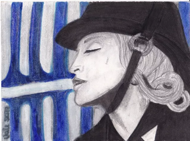 DISEGNO CERE PASTELLI  -  "TE LO DICO O NO"  18 x 24 - Firma: VALE SKIZZ -  2010