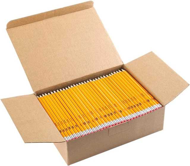 Wood-Cased #2 HB Pencils, Yellow, Pre-Sharpened, Bulk Pack, 320 Pencils
