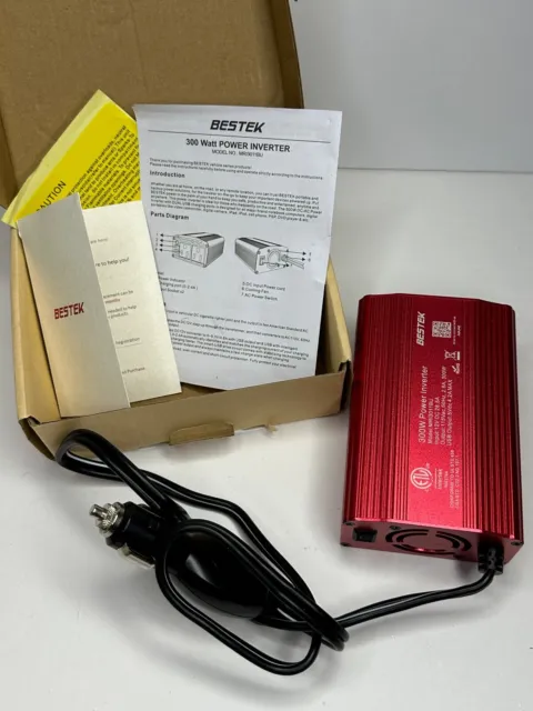 Bestek 12v 300w power inverter MR13011BU Red USB Car