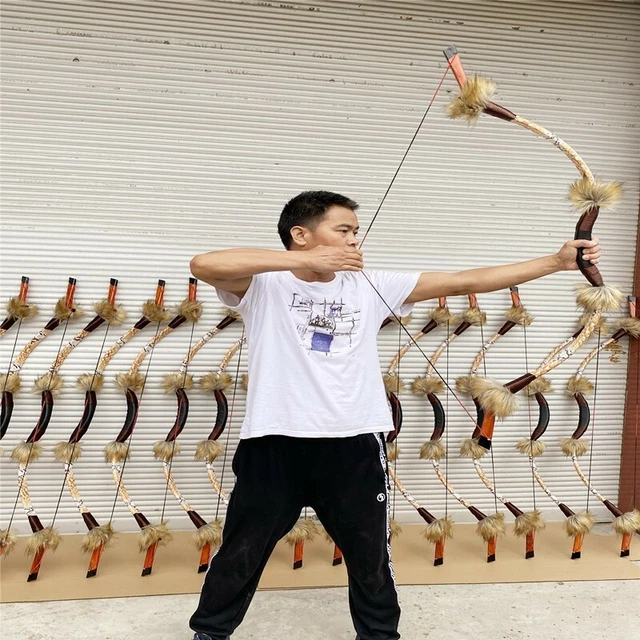 Arc De Chasse Arc Traditionnel Récurvé Style Mongol 25-50 Lbs