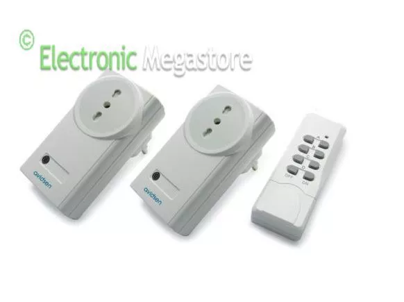 KIT 2 Prese di alimentazione telecomandata a distanza con telecomando wireless