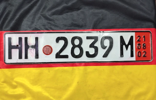 Hamburg Germany License Plate Registration Seal & Inspection Sticker Set – Authentic Look
