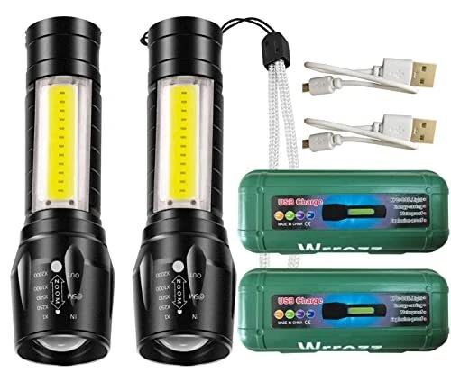 Led Flashlight Rechargeable USB Torch Mini Small Light Super Bright Handheld ...