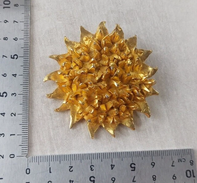 Broche Soleil Doré en Acier Inoxydable - Golden Souls