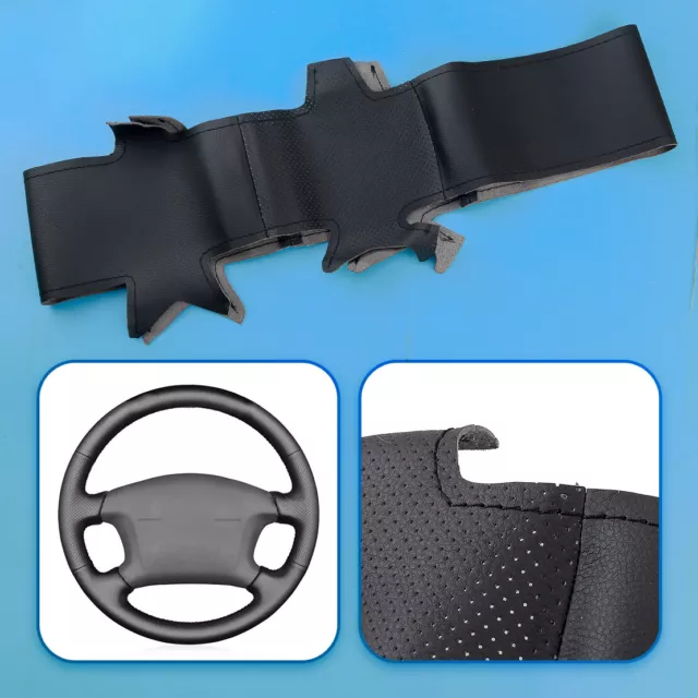 Fit For Toyota Camry 4Runner Car Black Leather Steering Wheel Cover DIY Wrap