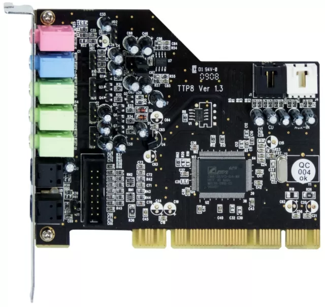 Carte Son TERRATEC TTP8 Version 1.3 AUREON 5.1 Fun PCI Microphone En ,Ligne 2