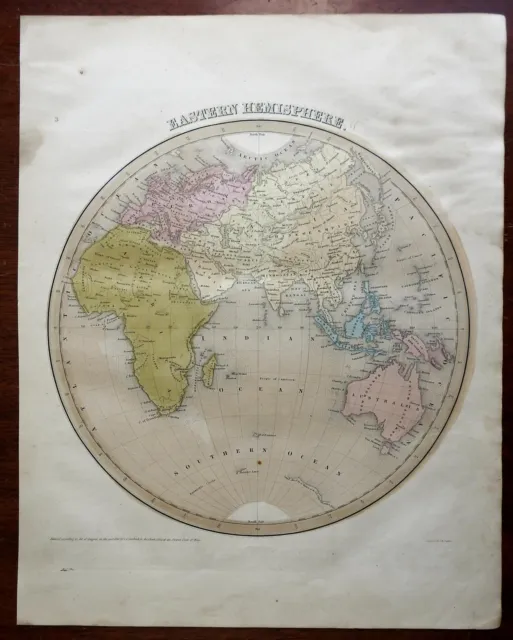 Eastern Hemisphere Africa Europe Asia Oceania 1841 Boynton miniature map