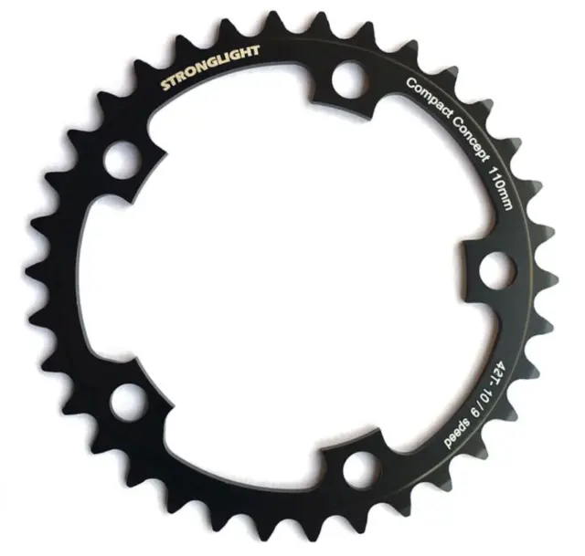 Stronglight Dural 5083 9/10 Speed Chainring | 110mm BCD  42T In Black