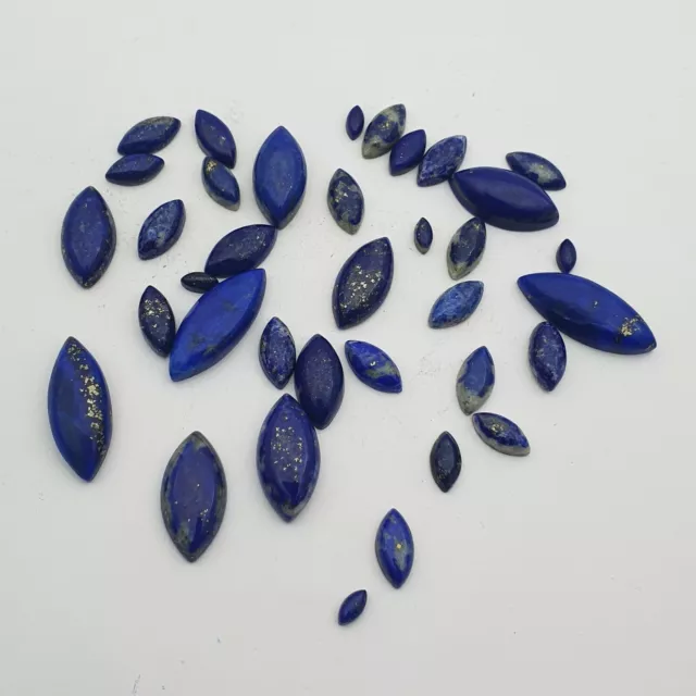 Naturel Lapis Lazuli Marquise Cabochons Pierre Lot 22 Pièces 3x6-9x24 MM 287 CT 3