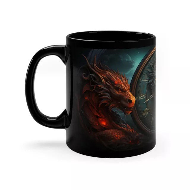 Celestial Dragon Omen Coffee Mug - Year of the Dragon🐉✨11oz Black Coffee Cup