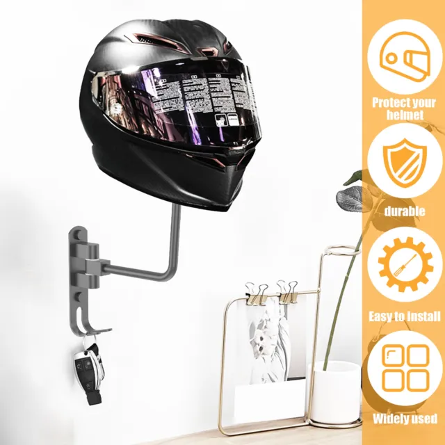 US Motorcycle Helmet Holder Hook Jacket Bag Display Rack Wall Mount Hanger