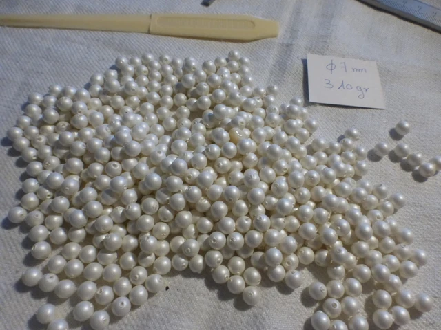 LOT DE 400 Perles De Culture D'imitation Nacre, Ovales, 6 X 3 Mm, Pour EUR 11,95 - FR