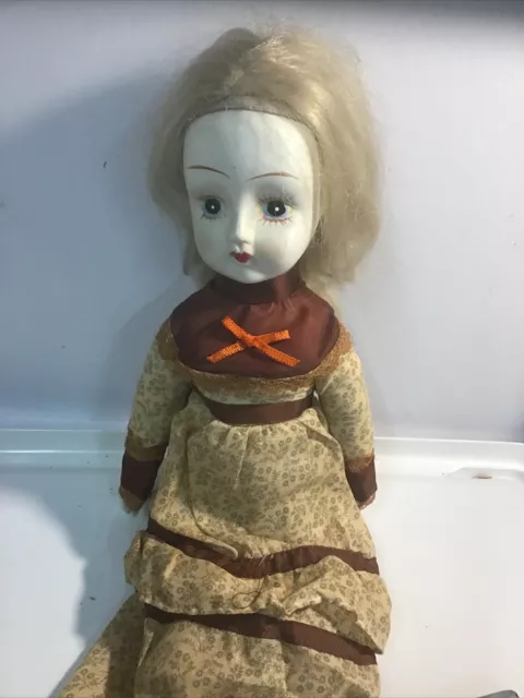 1970’s Walda Doll Vintage Blonde Bisque Porcelain Painted Face Original Clothes