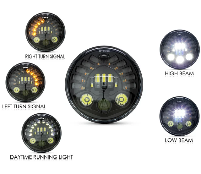 Phare LED De Moto De Style Rétro Robuste Monza | CNC Peu Profonde De 146mm | Idéal Pour Ducati Ou Cafe Racer Ou Streetbike (Silver Monza