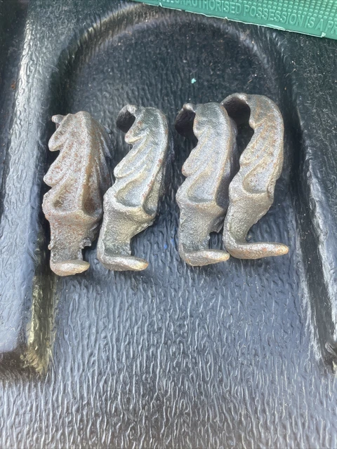 Antique Iron Picture Rail Hook Moulding Hanging Vintage Old New Stock 1920s X4