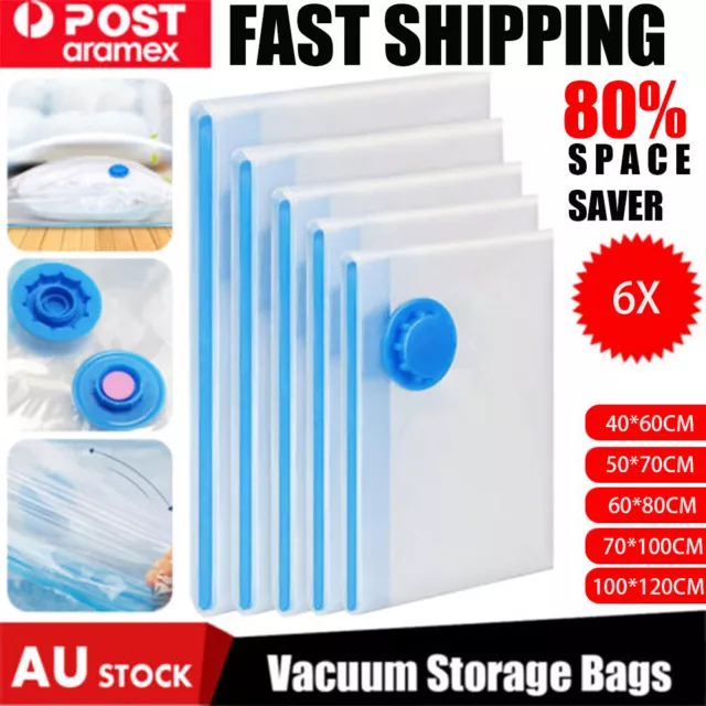 6X Vacuum Storage Bags Space Saver Storage Clothes Sealer Bag Seal Compressin