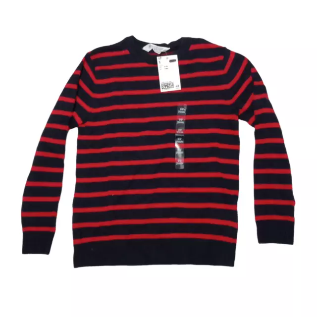 HM Kids Shirt 6-8Y New With Tags Long Sleeve Red Black Striped Classic Pullover