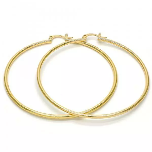 Real 14K Gold Filled Extra Large Round Skinny Hoop Click Top Earrings 30-80mm