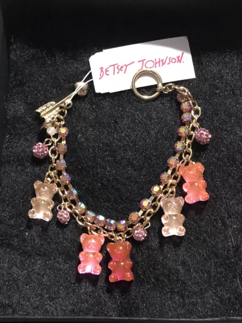 Betsey Johnson Pink & Light Pink Gummy Bear Fireball Lucite Rhinestone Bracelet