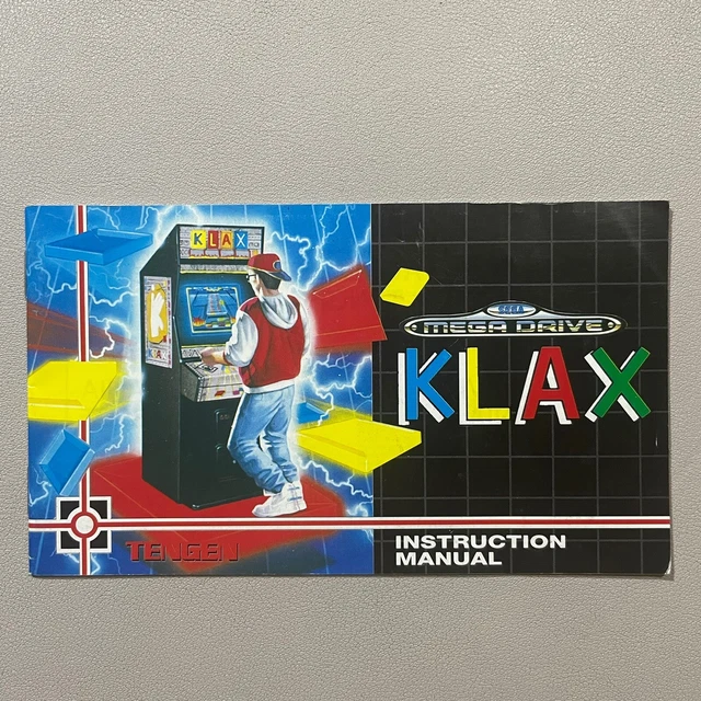 🕹️ Klax (SEGA Megadrive PAL Manual only) ** No Game or Box **