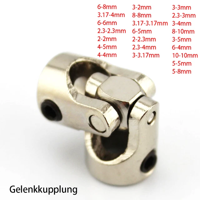Giunto giunto flessibile giunto albero angolo metallo giunzione cardano fai da te 2~10 mm
