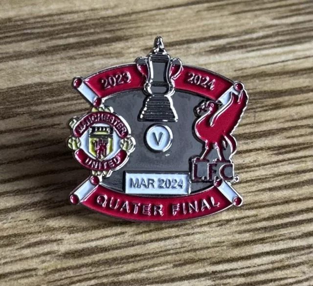 Man Utd V Liverpool 2024 Fa Cup Quarter Final Football Enamel Pin Badge