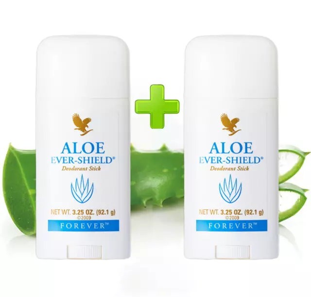 Forever Aloe Ever-Shield - Stick Déodorant Aloès -Sans Aluminium 92 g (Lot de 2)