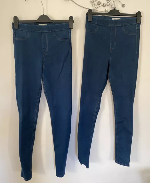 MARKS AND SPENCER Women's 2 Pair Of Jeggings Size 10 Long Blue