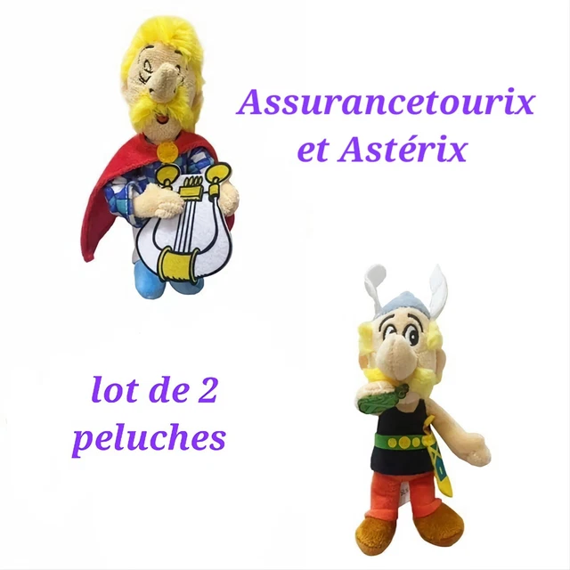 Astérix lot de 2 Peluches Asterix et Assurancetourix neuve