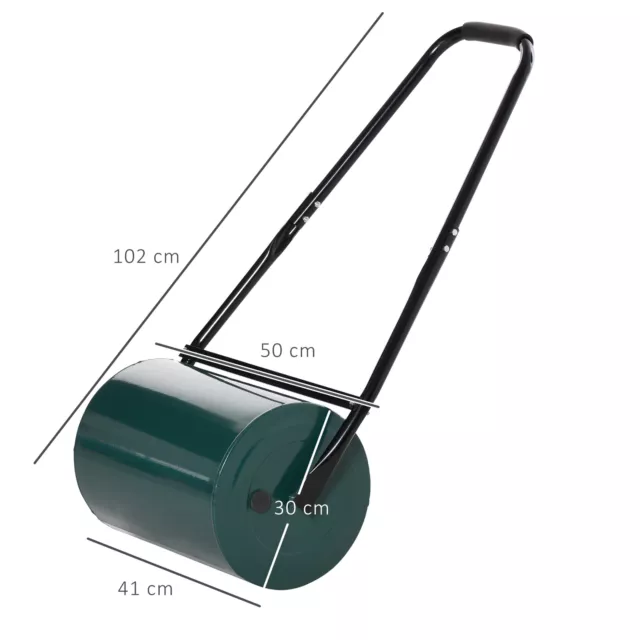 Outsunny Lawn Roller Large Heavy Duty Metal Sand or Water Filled Garden Outdoor 3