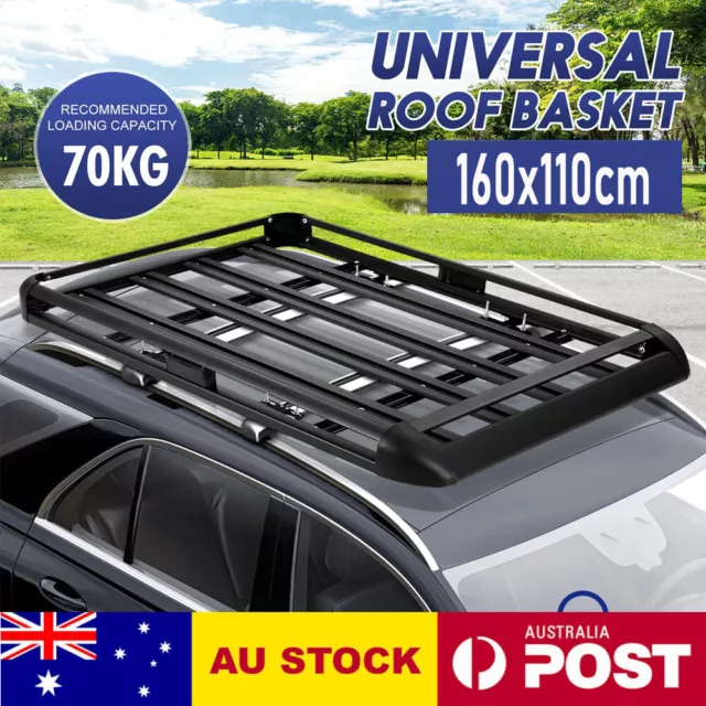 Aluminium Car Roof Rack Basket Double Layer Tray Travel Luggage Carrier Cage