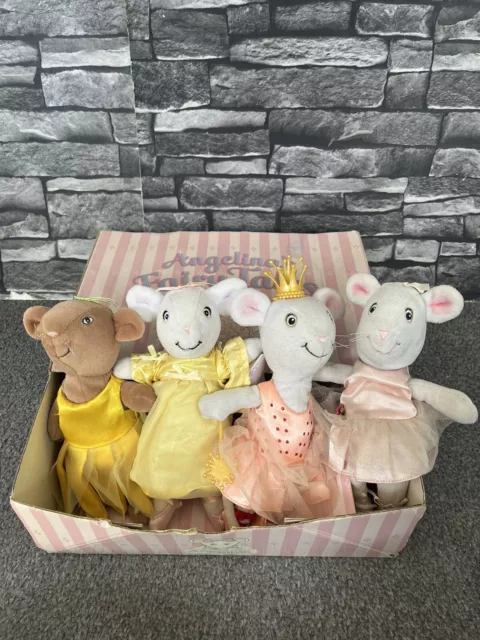 Angelina Ballerina Fairy Tales 4x Dolls 8x Outfits With Box Vintage Toys