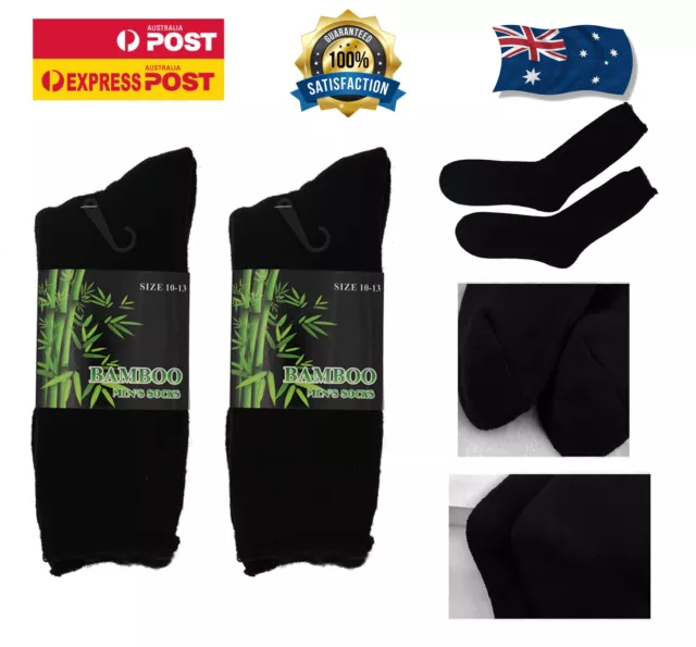 Bamboo Black Socks Men Women Heavy Duty Work Sock Winter Thick Sock 3/6/12 Pairs