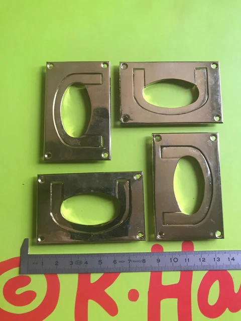 poignees lot de 4 type marine pour meuble porte tiroir metier design ancien rare