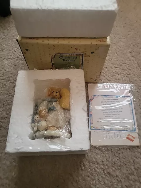 Cherished Teddies #131873 - 1995 Earl - "Warm Hearted Friends" figurine New