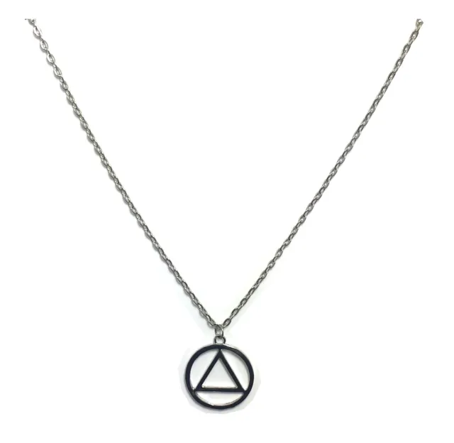Silver Triangle In Circle Fashion Costume Jewellery Gift Necklace Chain Eminem