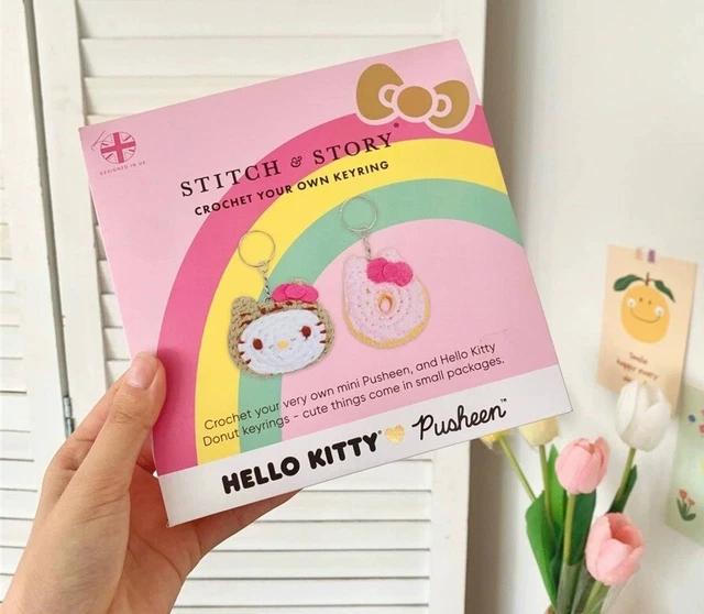 2 KEYCHAINS CROCHET Hello Kitty Pusheen, New EUR 15,00 PicClick FR