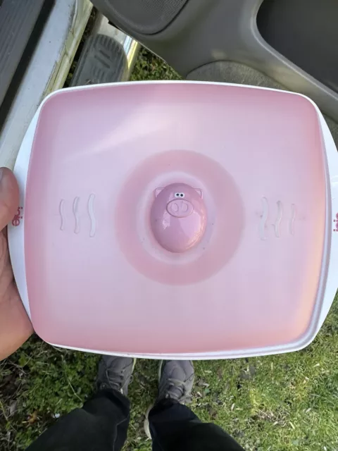 Joie Oink Oink Pig Microwave Bacon Tray & Splatter Lid Quick Easy Piggy Cooker