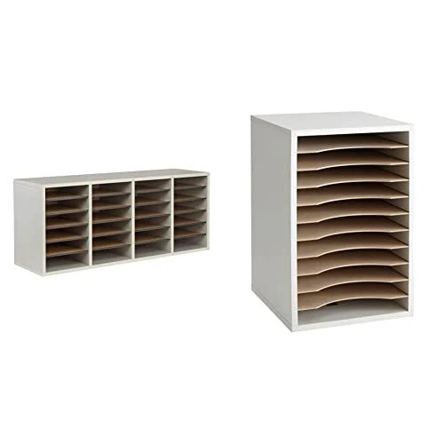 Safco Products Wood Adjustable Literature Organizer 24 Compartment 9423GR Gra...