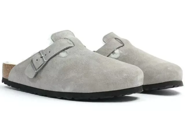 BIRKENSTOCK Boston Genuine Shearling Lined Clog in Grey Size 42 L11 M9