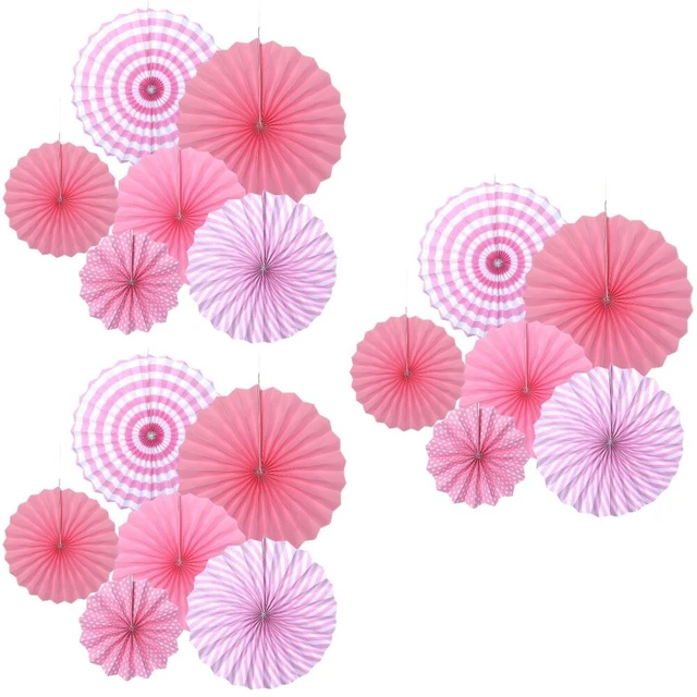 18 piezas Papel Tejido Fan Papel Flores para Cumpleaños Decoración de Bodas