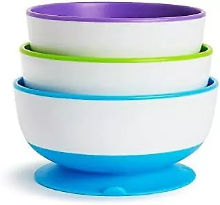 Munchkin Stay Put Baby Suction Bowl Set Baby Bowls for Weaning Baby Feeding & 2