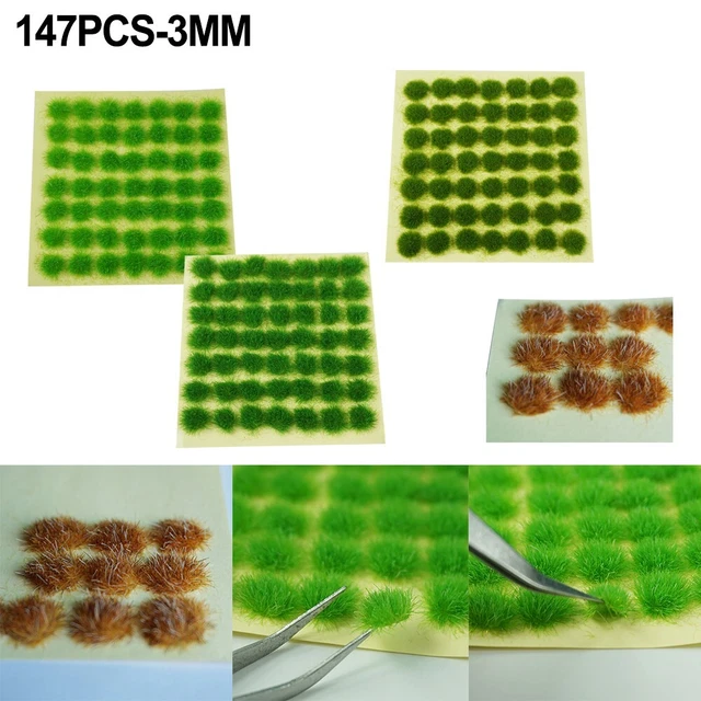 Herbe statique verte touffue pour modélisme ferroviaire paysage miniature avec 104 brins (4 Herbe statique verte touffue pour modélisme ferroviaire paysage miniature avec 104 brins (4