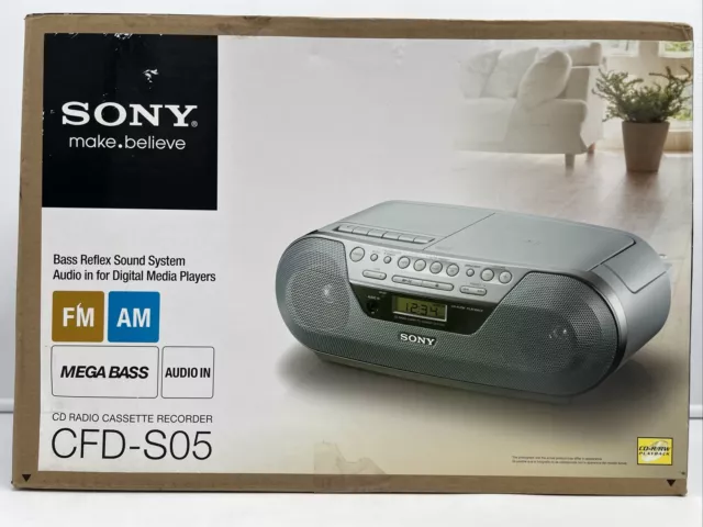 Sony CFD-S05 CD AM/FM Radio Cassette Tape Recorder Boombox System - New Open Box