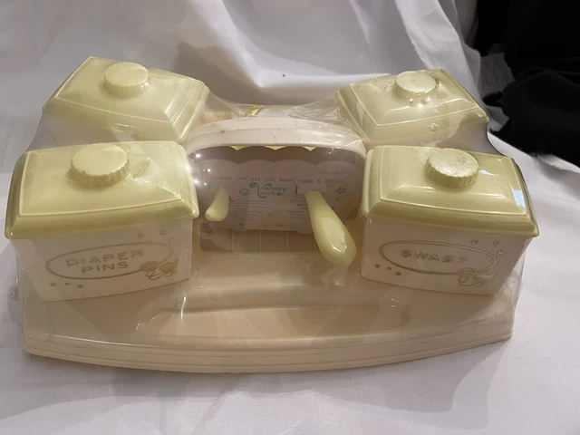Vintage Nursery Needs. Plastic Yellow Nursery Set Brand New Factory Sealed