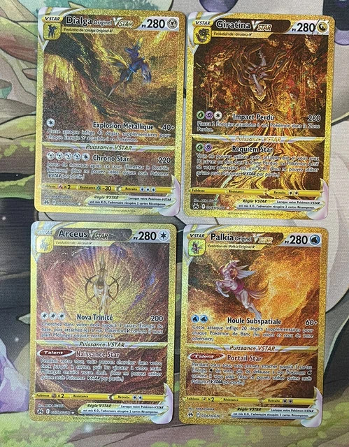 Lot de 4 cartes  Pokémon 12.5 Zénith Suprême DIALGA PALKIA GIRATINA ARCEUS GOLD