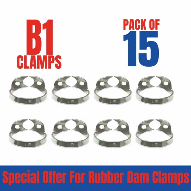 Dental Rubber Dam Clamps #B1 15Pcs Pack Brinker Endodotic Clamp