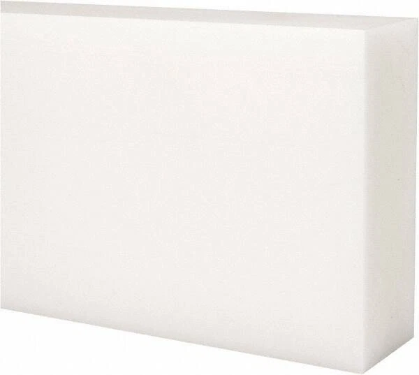 Made in USA Off-White Rectangular Acetal Bar, 12" Long x 4" Wide x 1-1/2 " High