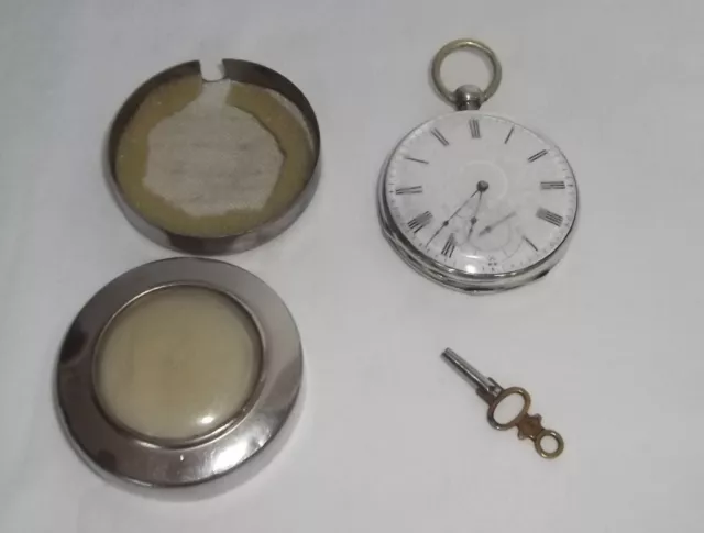 Schöne Alte Taschenuhr,Schlüsseluhr Mit Übergehäuse #6575