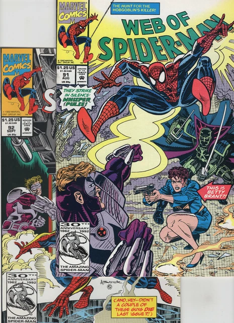 Web of Spider-Man #91 and #92 (1992, Marvel Comics)